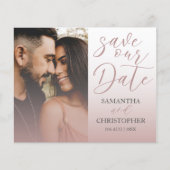 Budget Save the Date Roze Foto Huwelijk (Voorkant)