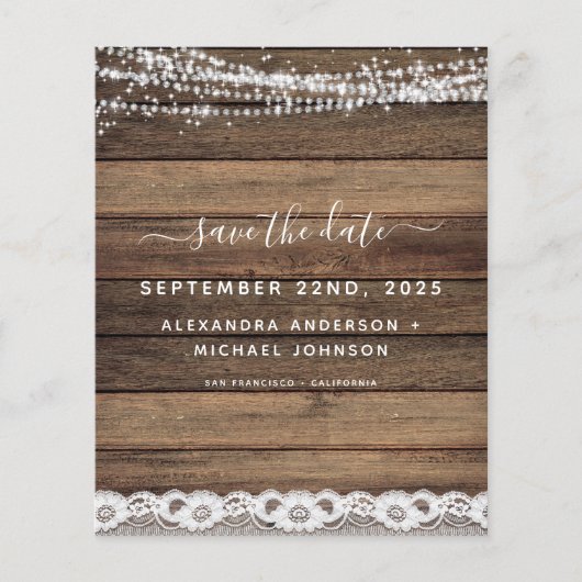Budget Save the Date Rustic Farmhouse (Voorkant)