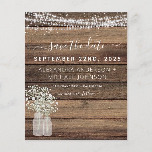 Budget Save the Date Rustic Farmhouse Invitation (Voorkant)