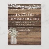 Budget Save the Date Rustic Farmhouse Invitation Flyer (Voorkant)
