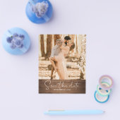 Budget Save the Date Script Barn Wood Foto Flyer (Enkel)