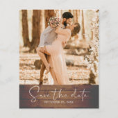 Budget Save the Date Script Barn Wood Foto Flyer (Voorkant)