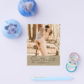 Budget Save the Date Script Champagne Gold Foto Flyer (Enkel)