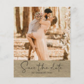 Budget Save the Date Script Champagne Gold Foto Flyer (Voorkant)