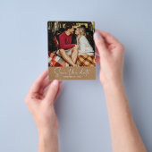 Budget Save the Date Script Goud Caramel Flyer (Hand)