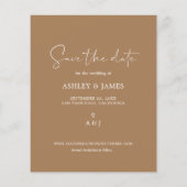 Budget Save the Date Script Goud Caramel Flyer (Achterkant)