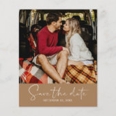 Budget Save the Date Script Goud Caramel Flyer (Voorkant)