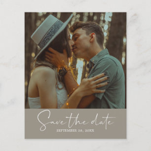Budget Save the Date Script Grijs Foto Flyer