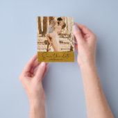 Budget Save the Date Script Klassiek Goud Foto Flyer (Hand)