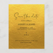 Budget Save the Date Script Klassiek Goud Foto Flyer (Achterkant)