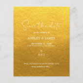 Budget Save the Date Script Klassiek Goud Foto Flyer (Achterkant)