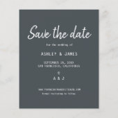 Budget Save the Date Script Off-Zwarte Foto Flyer (Achterkant)