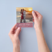 Budget Save the Date Script Paars Cassis Flyer (Hand)