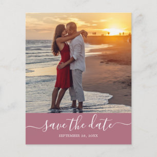 Budget Save the Date Script Paars Cassis Flyer