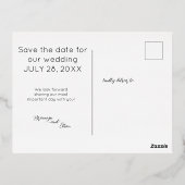 Budget Save the Date Seashell Sandy Beach Folie Uitnodiging Briefkaart (Achterkant)