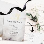 Budget Save the Date Seashell Sandy Beach Folie Uitnodiging Briefkaart