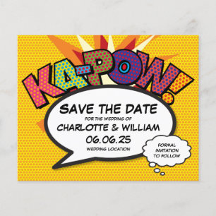 Budget Save the Date stripboek KA-POW plezier