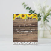 Budget Save the Date Sunflower Rustic Invitation (Staand voorkant)