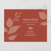Budget Save The Date Terracotta Aankondigingskaart (Voorkant)