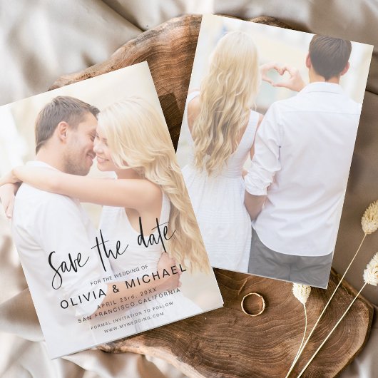 Budget Save the Date Transparante Foto Bruiloft Flyer