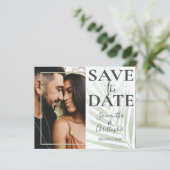 Budget Save the Date Tropisch Groen Foto Bruiloft (Staand voorkant)