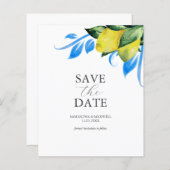 Budget Save the Date Uitnodigingen Botanische Citr (Voorkant / Achterkant)