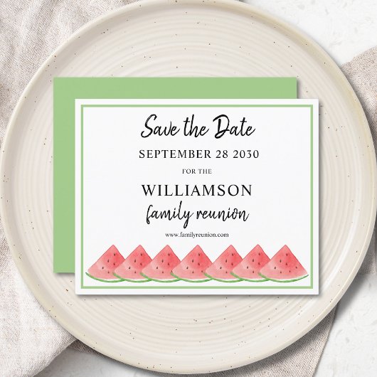 Budget Save the Date Watermelon Family Reunion