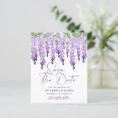 Budget Save the Date Waterverf Wisteria Wedding (Staand voorkant)