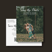 Budget Save The Date Whimsical Foto QR Code Aankondigingskaart