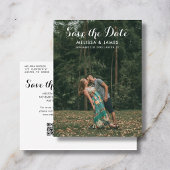 Budget Save The Date Whimsical Foto QR Code Aankondigingskaart