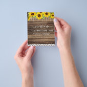 Budget Save the Date Zonnebloem Rustieke Uitnodigi Flyer (Hand)