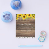Budget Save the Date Zonnebloem Rustieke Uitnodigi Flyer (Enkel)