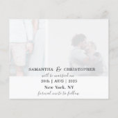 Budget Save the Date Zwart & Wit Foto Sjabloon  (Achterkant)