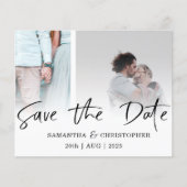 Budget Save the Date Zwart & Wit Foto Sjabloon  (Voorkant)