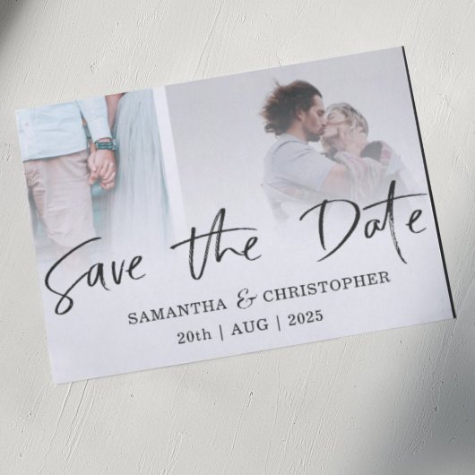 Budget Save the Date Zwart & Wit Foto Sjabloon 
