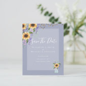 BUDGET SAVE THE DATES Landelijke Zonnebloemen Paar (Staand voorkant)