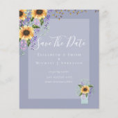 BUDGET SAVE THE DATES Landelijke Zonnebloemen Paar (Voorkant)