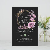 BUDGET Save The Dates Magenta Bloemenkrans (Staand voorkant)