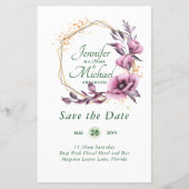 BUDGET Save The Dates Magenta Bloemenkrans (Voorkant)