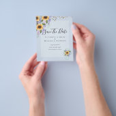 BUDGET SAVE THE DATES Rustieke Zonnebloemen Paars Flyer (Hand)