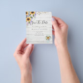 BUDGET SAVE THE DATES Rustieke Zonnebloemen Paars Flyer (Hand)