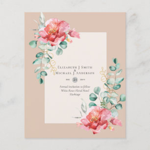 BUDGET SAVE THE DATES - Witte Rozen Bloemstuk Flyer