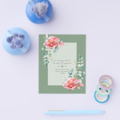 BUDGET SAVE-THE-DATUMS - Witte Rozen Bloemen Flyer (Enkel)