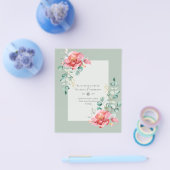 BUDGET SAVE-THE-DATUMS - Witte Rozen Bloemstuk Flyer (Enkel)