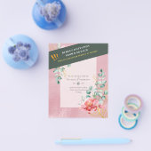 BUDGET SAVE-THE-DATUMS - Witte Rozen Bloemstuk Flyer (Enkel)