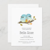 Budget Schattige Blauwe Vogels Jongens Baby Shower (Voorkant / Achterkant)