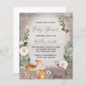 Budget Schattige Bosdieren Winter Baby Shower Uitn (Voorkant / Achterkant)