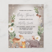 Budget Schattige Bosdieren Winter Baby Shower Uitn (Voorkant)