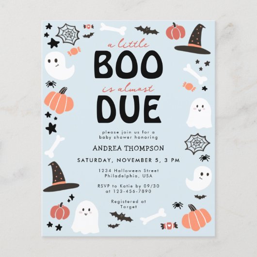 Budget Schattige Little Boo Bijna Verschuldigd Jon Flyer (Voorkant)