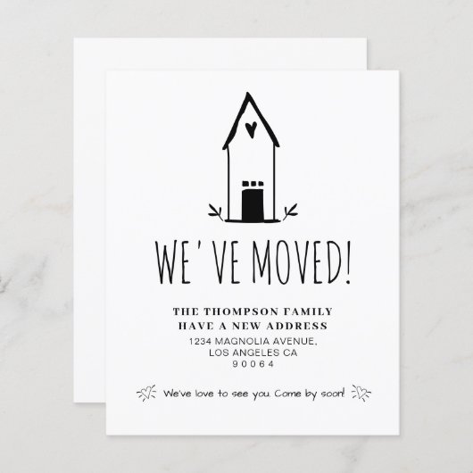 BUDGET Schattige Minimaal We hebben nieuw adres ve (Voorkant / Achterkant)